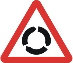 Road sign, roundabout